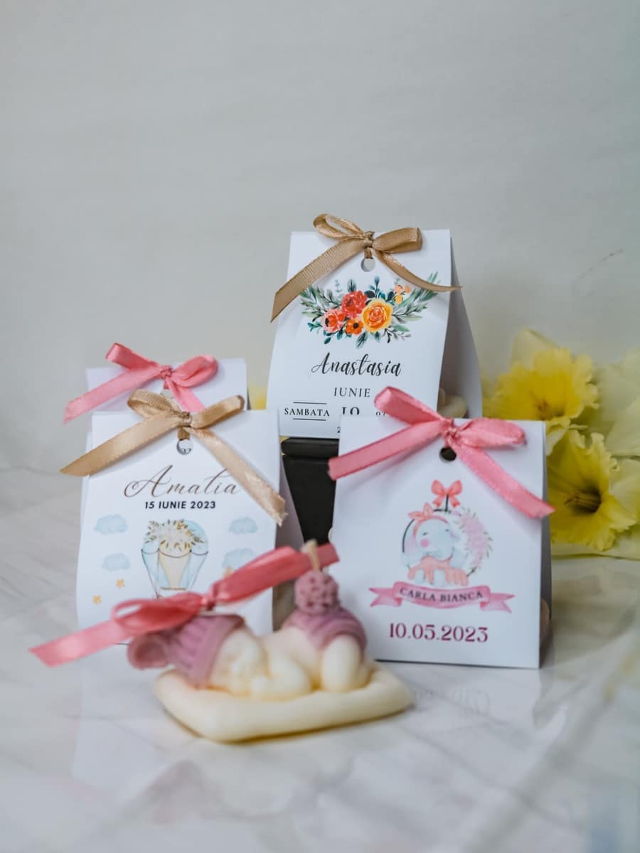 Marturii Botez lumanare BABY - cartonat & fundita - imagine 20